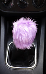 Fuzzy faux fur Lilac Gearknob cover