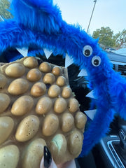 Royal Blue fluffy Monster car steering wheel cover