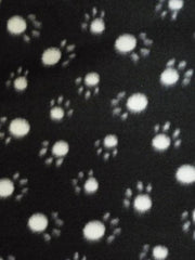 1 pair of fleece paw print car seatbelt pads white and black and multicolour black with white paw prints