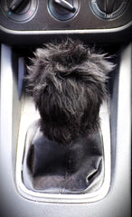 Fuzzy faux fur Gear knob stick shift cover choose your colour Black