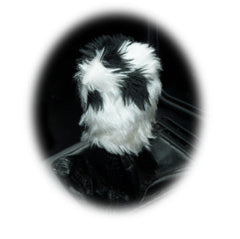 Fuzzy faux fur Gear knob stick shift cover choose your Print Black and white cow