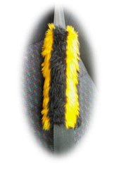 Fuzzy faux fur seatbelt pads in a choice of print's