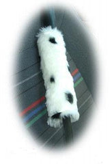 Fuzzy faux fur seatbelt pads in a choice of print's dalmatian