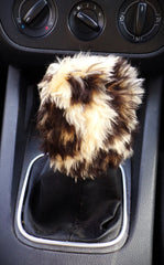 Fuzzy faux fur Gear knob stick shift cover choose your Print Leopard print