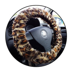 Fuzzy Faux fur Steering wheel cover in a choice of print's