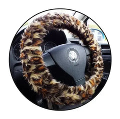 Fuzzy Faux fur Steering wheel cover in a choice of print's