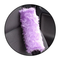 1 pair of furry faux fur car seat belt pads covers choice of colour