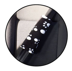 Fuzzy faux fur seatbelt pads in a choice of print's