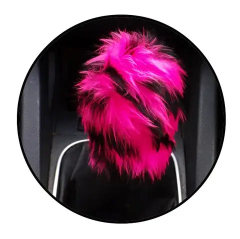 Fuzzy faux fur Gear knob stick shift cover choose your Print