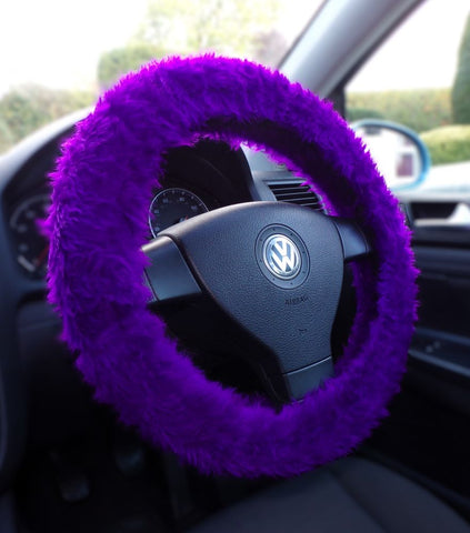 Gorgeous Purple faux fur fuzzy car steering wheel cover