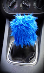 Fuzzy faux fur Gear knob stick shift cover choose your colour Royal Blue