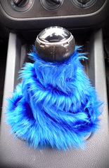 Royal Blue fluffy fuzzy gear stick gaiter cover