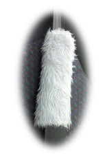 1 pair of furry faux fur car seat belt pads covers choice of colour Silver