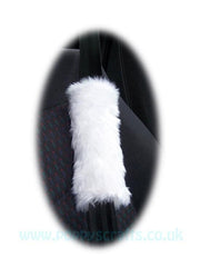 1 pair of furry faux fur car seat belt pads covers choice of colour