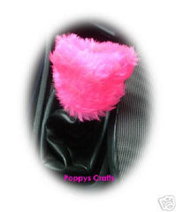 Fuzzy faux fur Gear knob stick shift cover choose your colour Barbie Pink