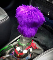 Fuzzy faux fur funky purple Gear knob cover