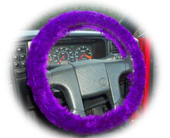 Gorgeous Purple faux fur fuzzy car steering wheel cover Poppys Crafts
