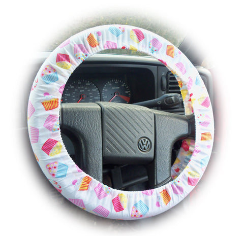 Cute Cupcake print cotton car steering wheel cover