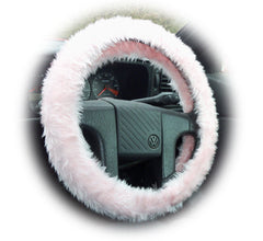 Pretty Baby pink fluffy Steering wheel cover and matching fuzzy seatbelt pads