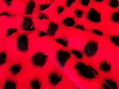 Fuzzy faux fur rear view interior car mirror cover in choice of print ladybug