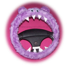 Lilac Fuzzy furry Monster car steering wheel cover faux fur fluffy