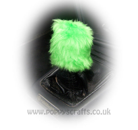 Fuzzy faux fur funky Lime Green Gearknob cover