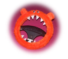 Tangerine Orange Monster fuzzy faux fur steering wheel cover