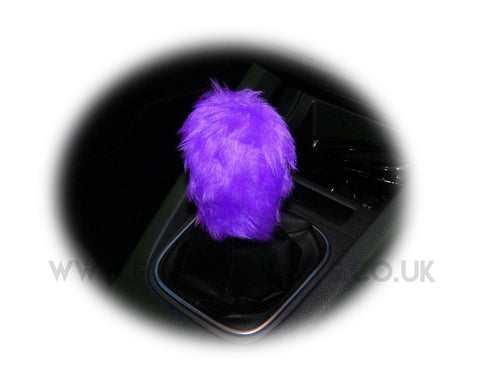 Fuzzy faux fur funky purple Gear knob cover