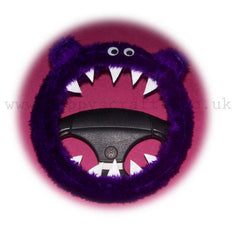Fuzzy Purple Monster faux fur car steering wheel cover