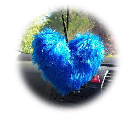 Pretty Royal Blue Fluffy heart hanging