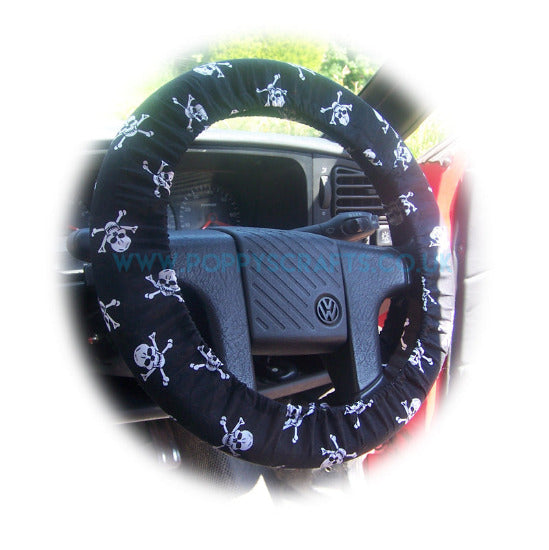 Skull and crossbones print Cotton car steering wheel cover