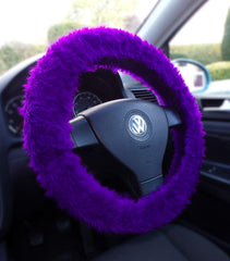 Gorgeous Purple faux fur fuzzy car steering wheel cover