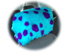 1 pair of Fuzzy Faux fur Headrest covers in a choice of print's