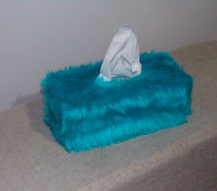 Fluffy faux fur Rectangular Tissue Box Cover choice of colours
