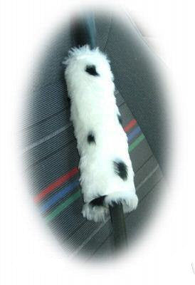 Dalmatian spotty dog fuzzy car seatbelt pads 1 pair