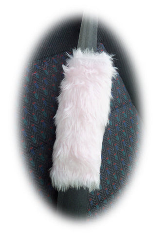 Cute Baby pink faux fur fuzzy shoulder pad for bag strap, guitar strap and seatbelt