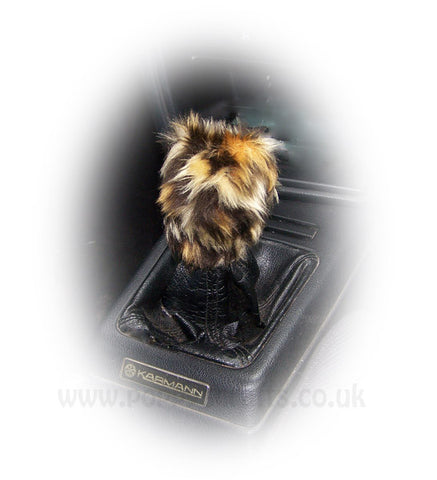 Fuzzy faux fur Leopard print Gearknob cover cute