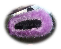 Pretty faux fur Lilac rear view interior car mirror cover fluffy and fuzzy Poppys Crafts