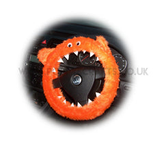Fuzzy Monster car steering wheel cover Plain faux fur choice of colour Poppys Crafts