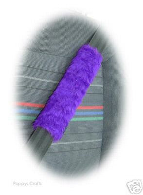 Fuzzy Purple faux fur shoulder pad for guitar strap, bag strap, seatbelt