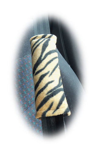 Gold Tiger stripe fleece seatbelt pads 1 pair
