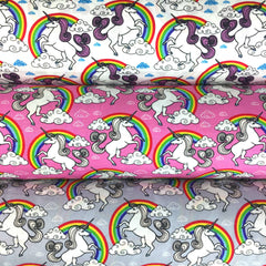Unicorns and Rainbows cotton car steering wheel cover Poppys Crafts